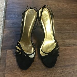 J. crew Black suede dress heels